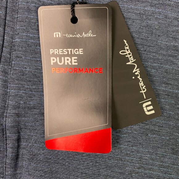 Travis Mathew Havasu 1/4 Zip Pullover Men's Large Indigo Black Golf Performance - Picture 6 of 13